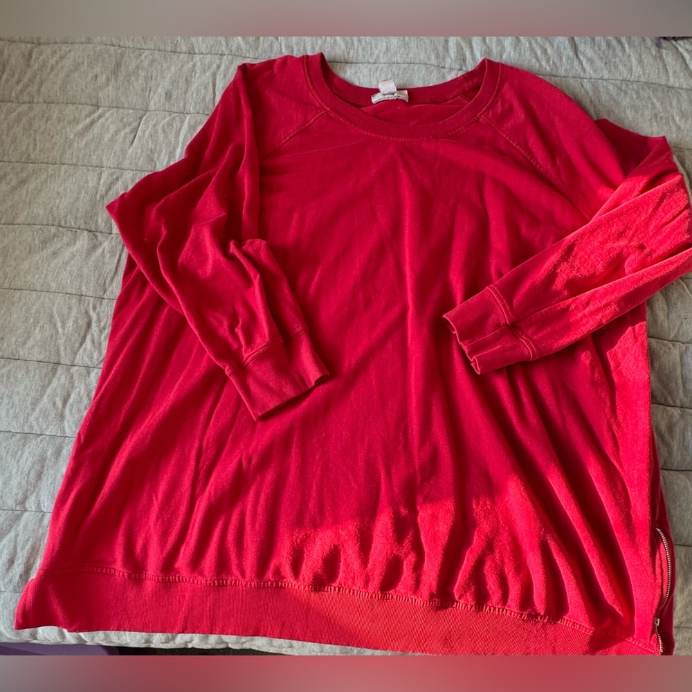 Woman Within Cherry Red Knit Top